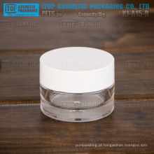 KJ-A15-B 15g tamanho julgamento promocional delicado bonito pequeno 0,5 oz grosso plástico embalagens de cosméticos recipientes